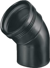 Wavin - Wafix Fitting met 2 aansluitingen Wafx Pp Bocht 45Gr 90 M/S Zwrt