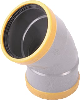 Wavin - Wafix SN8 Fitting met 2 aansluitingen Wafx Bocht 45Gr 125M/M