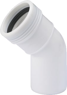 Wavin - Wafix Fitting met 2 aansluitingen Wafx Pp Bocht 45Gr 32 M/S Wit