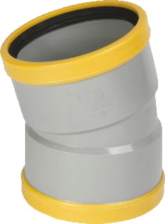 Wavin - Wafix SN8 Fitting met 2 aansluitingen Wafx Bocht 15Gr 125M/M