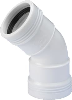 Wavin - Wafix Fitting met 2 aansluitingen Wafx Pp Bocht 45Gr 50 M/M Wit