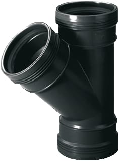 Wavin - Wafix Fitting met 3 aansluitingen Wafx Pp T-St 45Gr 90 3M Zwart
