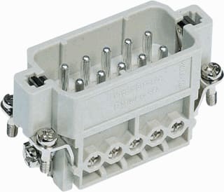 Harting - HAN A Contactblok v rechthoekige connect. Sticontdr 10P+A