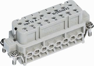 Harting - HAN A Contactblok v rechthoekige connect. Buscontdr 16P+A