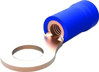 AMP - Blauw Perskabelschoen voor koperkabel ringt bl m3,5 34158 ds100