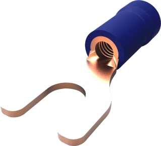 AMP - INSULATED TERMINALS AND SPLICES PLASTI-GRIP TERMINALS Perskabelschoen voor koperkabel vorkt bl m3  165010  ds100