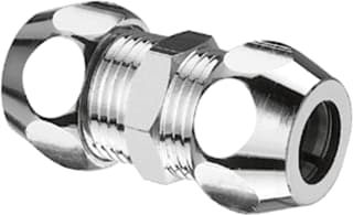 Schell - Fitting met 2 aansluitingen Sl Dubb Kopp 1/2X1/2" Chr