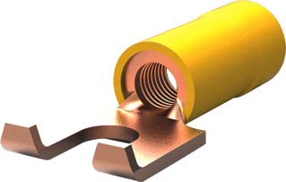 AMP - INSULATED TERMINALS AND SPLICES PLASTI-GRIP TERMINALS Perskabelschoen voor koperkabel vorkt gl m4 165015 ds50