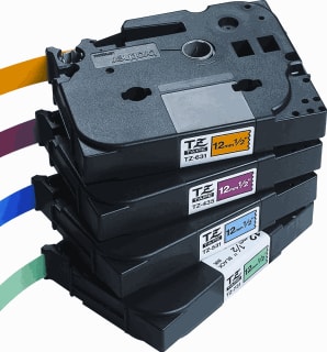 Brother - Labeltape tape tz-611 6mm g/zw