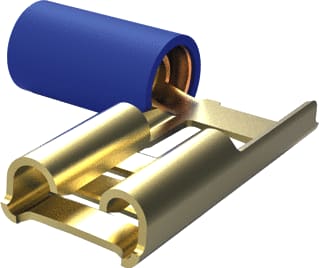 AMP - INSULATED TERMINALS AND SPLICES FASTON TERMINALS - PRE-INSULATED Aderdoorverbinder rond/vlak fasth bl  156666-1    ds50