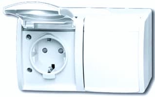 ABB Busch-Jaeger - Ocean Wandcontactdoos (WCD schakelmat.) Wcd Ra Dbbl Hor Kv Opb Alp