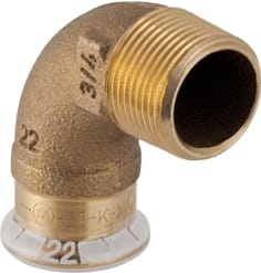 Geberit - Mapress Brons Fitting met 2 aansluitingen Mapr Koper Knie Bu 22 X 3/4