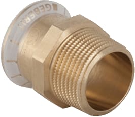 Geberit - Mapress Brons Fitting met 2 aansluitingen Mapr Koper Puntstuk 22 X 1"