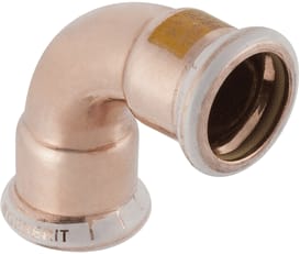 Geberit - Mapress Koper Gas Fitting met 2 aansluitingen Mapr Bo 90Gr M/M 28