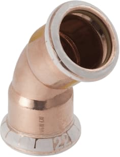 Geberit - Mapress Koper Gas Fitting met 2 aansluitingen Mapr Bo 45Gr M/M 35
