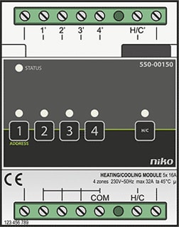 Niko - Home Control Verwarmingsactor bussysteem Hc Verwarmingsmodule