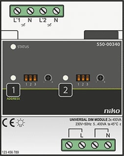 Niko - Home Control Dimactor bussysteem Hc Dimmodule Univ 2X400W