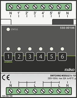 Niko - Home Control Schakelactor bussysteem Hc Schakelmodule 6-Vdg