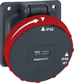 Legrand - Hypra CEE-contactdoos, aanbouw Hyp Ib Wcd 400V 63A 3P+A