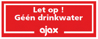 Ajax - Veiligheidspictogram Sticker Geen Drinkwater