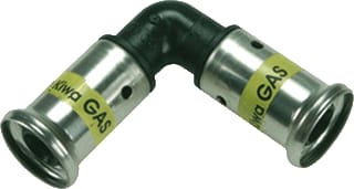 Henco - 1PKG Gas Fitting met 2 aansluitingen Gas Pers Knst Knie 26