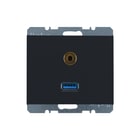 Hager Berker - K.1/K.5 Inzetplaat schakelmateriaal usb/audio wcd k1/k5 ant