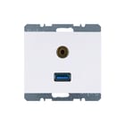Hager Berker - K.1/K.5 Inzetplaat schakelmateriaal usb/audio wcd k1/k5 pwit
