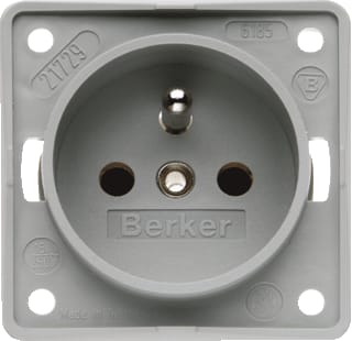 Hager Berker - Integro Wandcontactdoos (WCD schakelmat.) Wcd Kv Aardpn Gr
