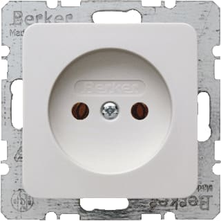 Hager Berker - Modul 2 Wandcontactdoos (WCD schakelmat.) wcd 2p. polarwit gl. mod2