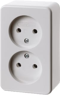 Hager Berker - Opbouw Wandcontactdoos (WCD schakelmat.) Wcd 2V 2P Stk Opb Pwt