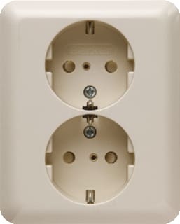 Hager Berker - Modul 2 Wandcontactdoos (WCD schakelmat.) wcd 2v.ra +afpl.wit mod2