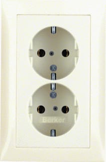 Hager Berker - S.1/B.3/B.7 Wandcontactdoos (WCD schakelmat.) schuko wcd afdkpl wit