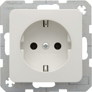 Hager Berker - Modul 2 Wandcontactdoos (WCD schakelmat.) wcd ra polarwit gl. mod2