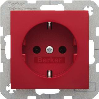 Hager Berker - S.1/B.3/B.7 Wandcontactdoos (WCD schakelmat.) Wcd Ra Stk Glans Rd