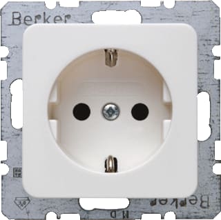 Hager Berker - Modul 2 Wandcontactdoos (WCD schakelmat.) wcd ra polarwit gl. mod2