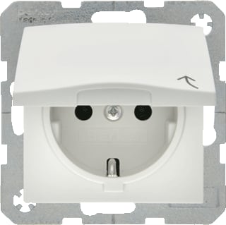 Hager Berker - S.1/B.3/B.7 Wandcontactdoos (WCD schakelmat.) Wcd Ra Klapd Mat Pwt