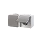 Hager Berker - Aquatec Wandcontactdoos (WCD schakelmat.) wcd 2v ra met klapd. aqua