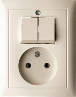 Hager Berker - S.1/B.3/B.7 Combinatie schakelaar/wcd Wcd 2P/Serie S1/B3/B7 Wit