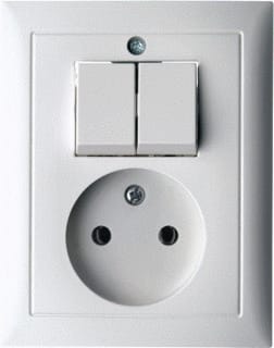 Hager Berker - S.1/B.3/B.7 Combinatie schakelaar/wcd Wcd 2P/Ser S1/B3/B7 Pwit