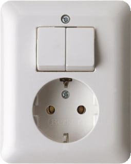 Hager Berker - Modul 2 Combinatie schakelaar/wcd comb serie/wcd ra pw mod2