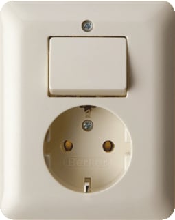 Hager Berker - Modul 2 Combinatie schakelaar/wcd comb wiss/wcd ra wit mod2