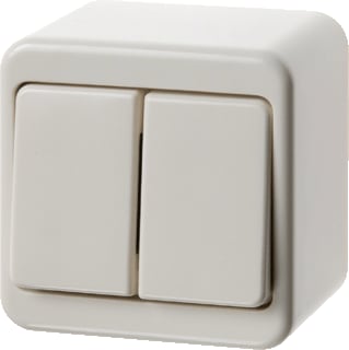 Hager Berker - Opbouw Installatieschakelaar Schak. 2X Wis. Pwi Gl. Xd