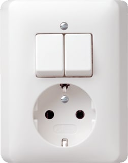Gira - Standaard 55 Combinatie schakelaar/wcd Comb Wcd Ra/S Zwg St55