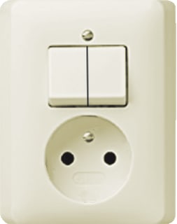 Gira - Systeem 55 Combinatie schakelaar/wcd Comb Wcd 2P/S Cwg St55