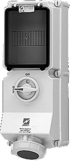 Mennekes - Duo CEE-cont.doos uitschak.baar, bevei. Wcd Cee 5P 16A 400 Rail D