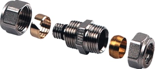 Henco - 24 Fitting met 2 aansluitingen verl kopp 20 schrx22klem