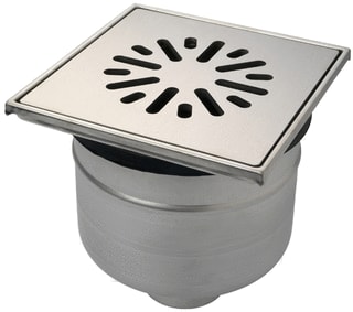 Aquaberg - Vloerput met 1 aansluiting 200 Rvs Put/Opz/Roost 75