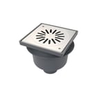 Aquaberg - 4020 Vloerput met 1 aansluiting 200 Put 2 Rvs Roost Vast 75