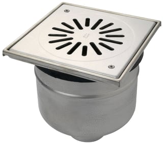 Aquaberg - Vloerput met 1 aansluiting Put/Opz/Roost200 Rvs Vast75