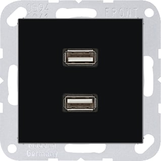 Jung - A RANGE Multifunctionele verbindingsdoos Afd A500 Zwart 2Xusb